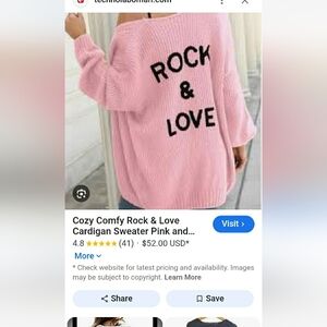 Rock & Love Pink Cardigan Sweater